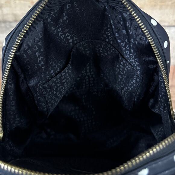 Kate Spade Hilo Blake Avenue Nylon Mini Backpack Purse Diamond Dot Black White - Picture 9 of 12